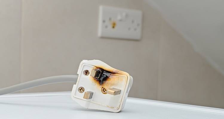 plug socket burn marks