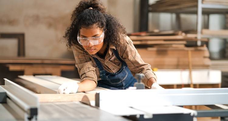 woman woodworking