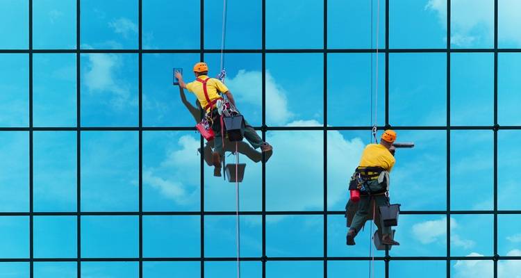 window cleaning tall building