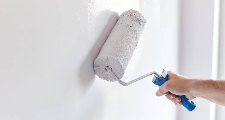 white roller on wall