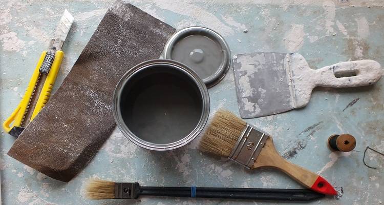a collection of tools that are typically required when painting a radiator