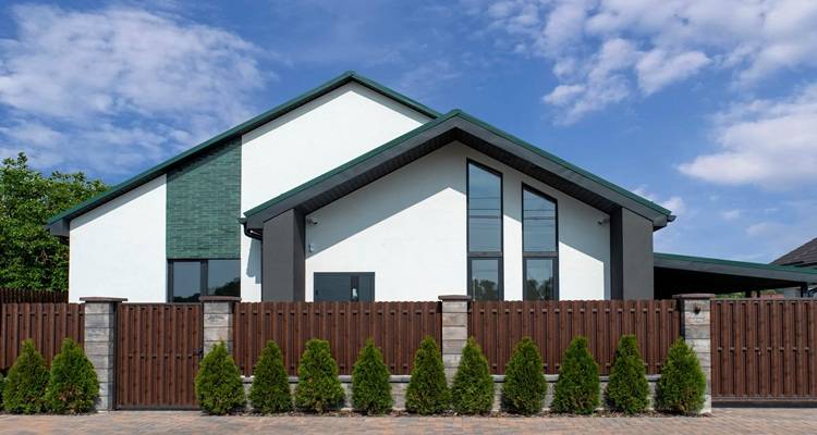 House with glass panels