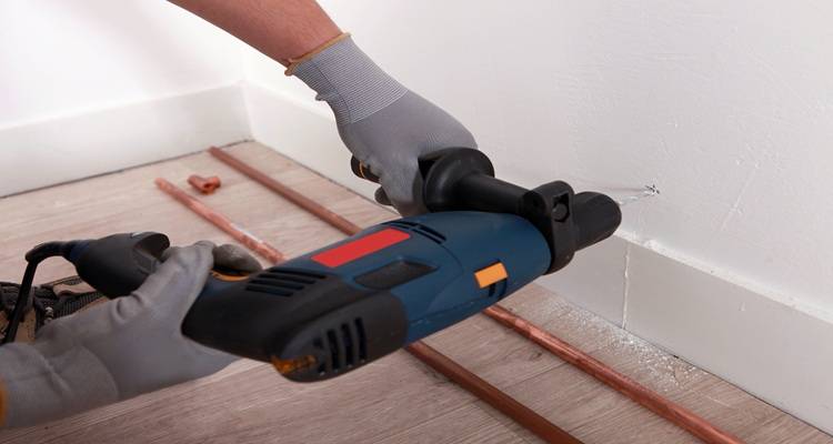 hand drilling wall pipes