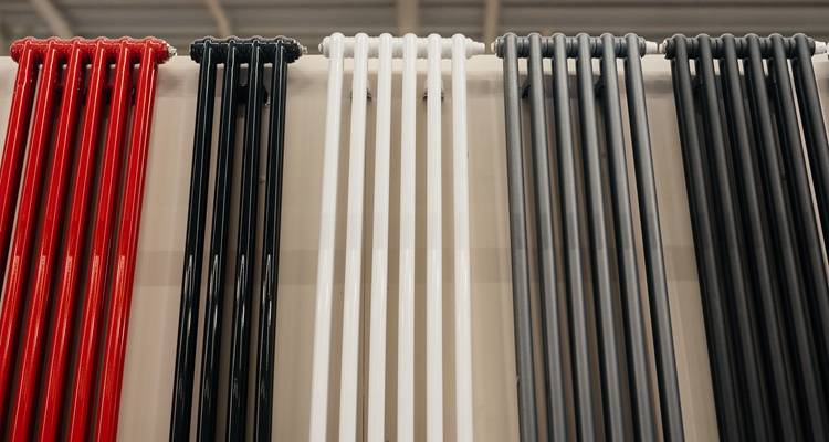 red black white vertical radiators