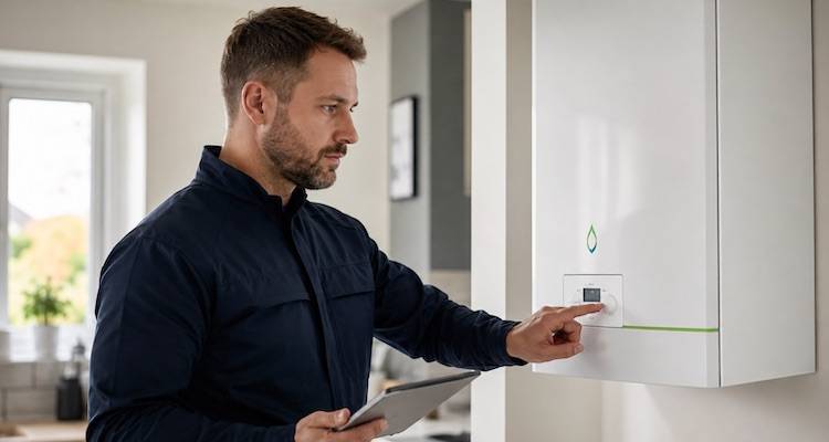 hydrogen boiler installation by a tradesperson