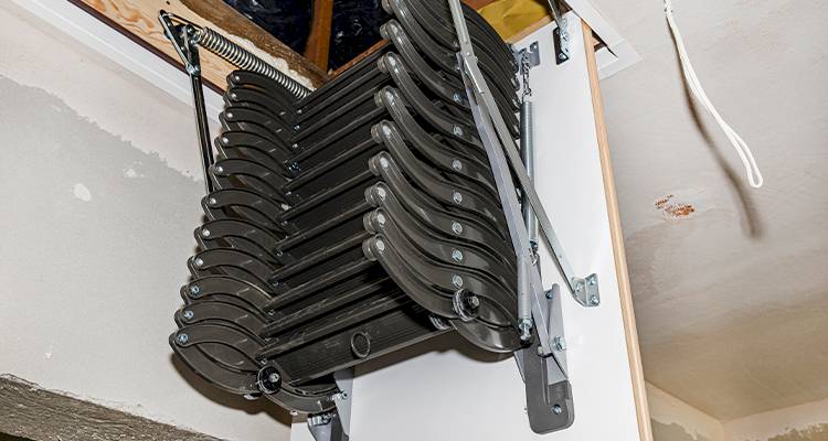 built-in collapsible loft ladder installation