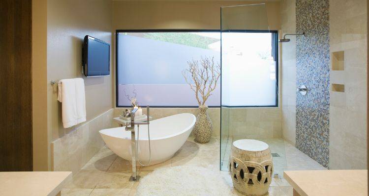 bathroom television installation