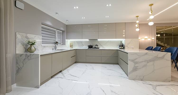 Kitchen marble floor