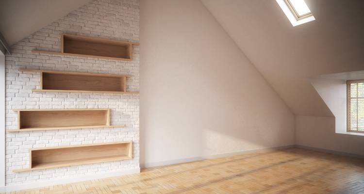 book shelves inside loft
