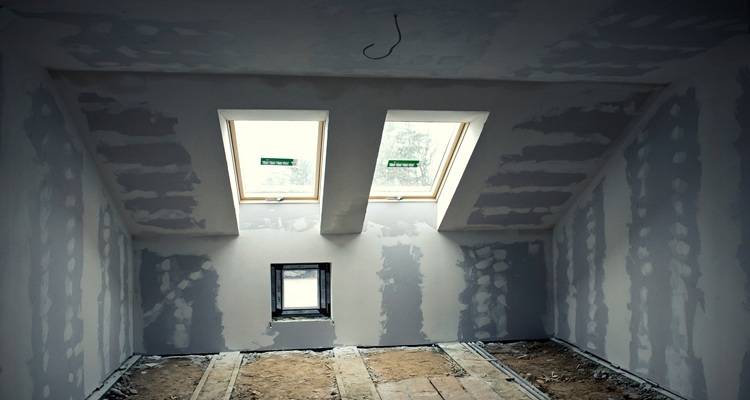 dark unfinished dormer