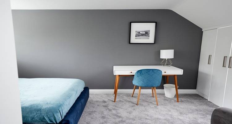 loft conversion blue armchair
