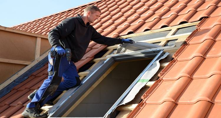 velux window being fitted
