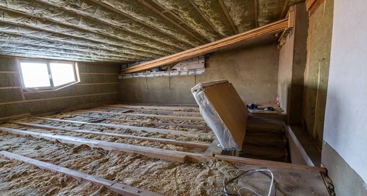 loft with insulation and hatch