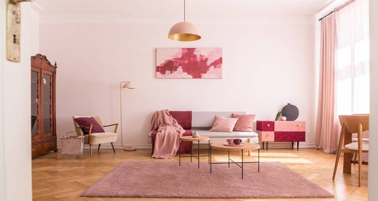 pink living room
