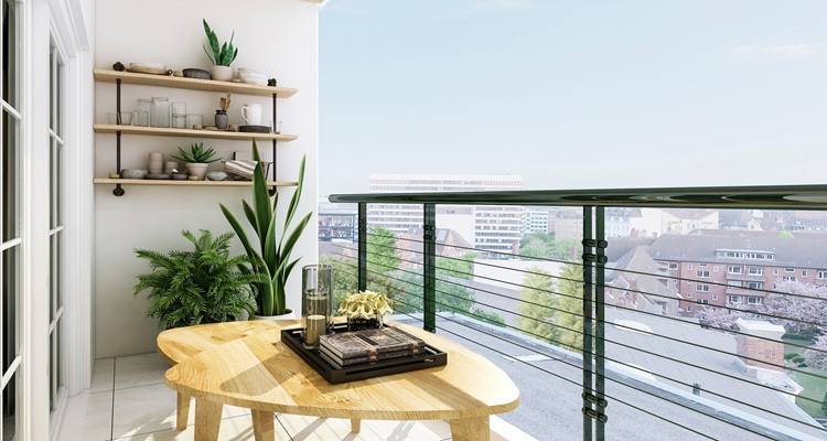 balcony with plants