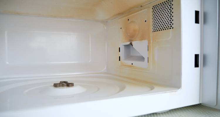burnt microwave inside