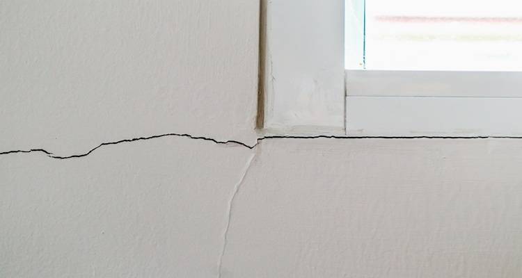 crack around window