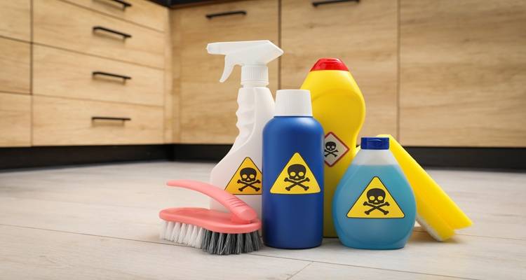 cleaning products hazardous signs