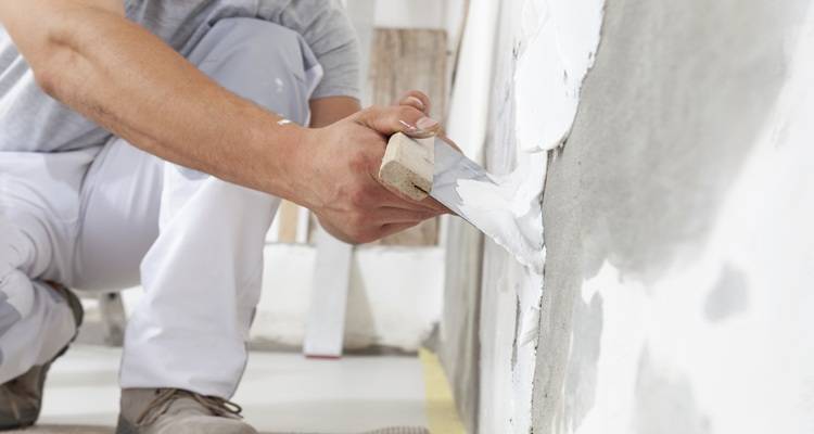 close up plastering
