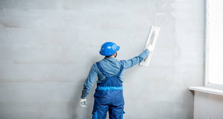 man check shirt plastering