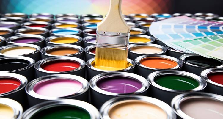 paintbrush pots of paint