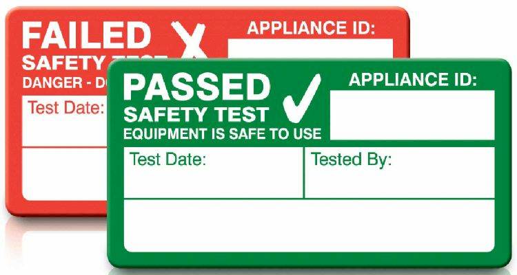 Portable appliance testing labels