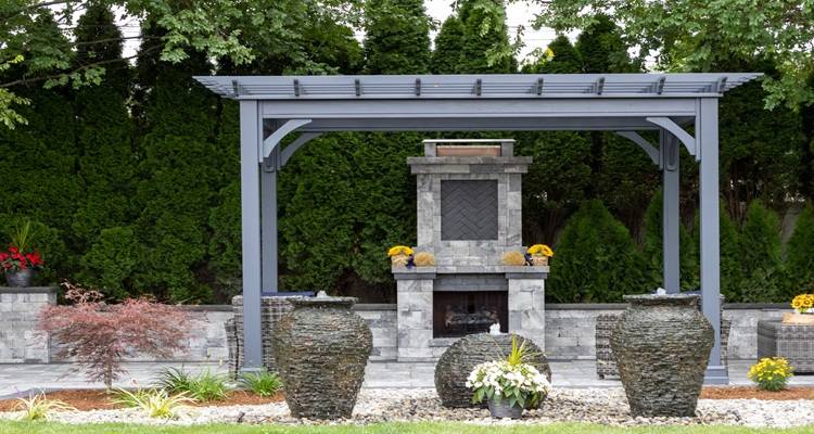 grey wooden pergola