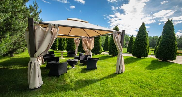 fabric covered pergola