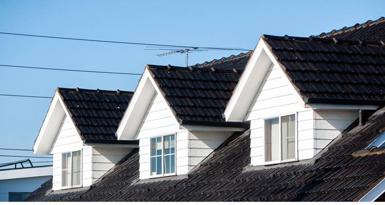 three dormers on roof