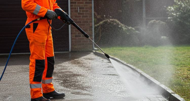 pressure washing driveway