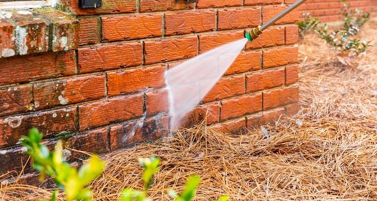 pressure washing exterior wall