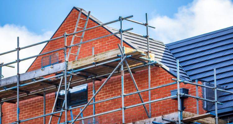 scaffolding on house