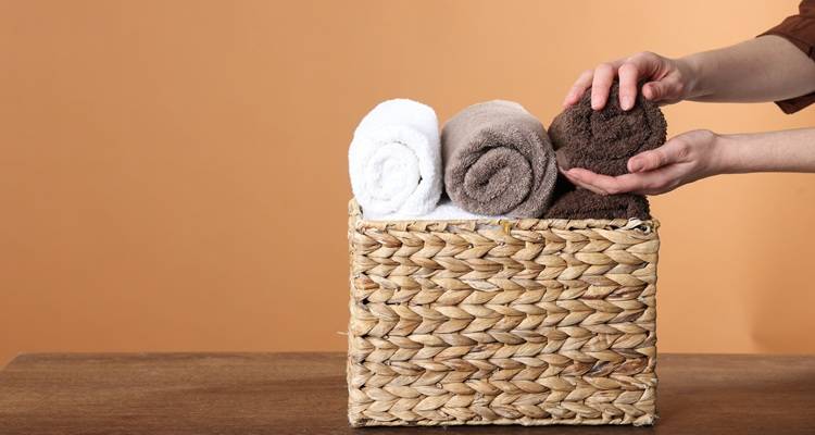 Towels in basket