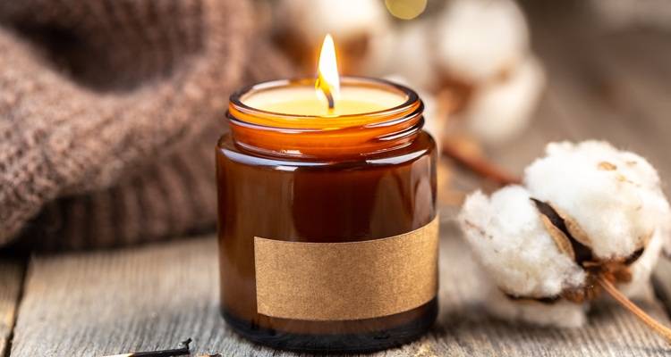 candle and cotton