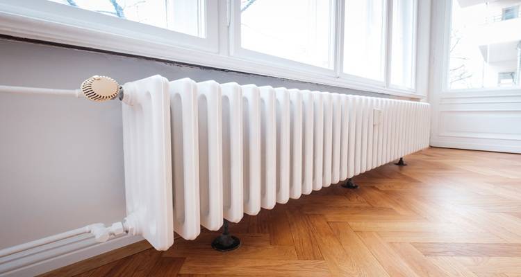 small radiator under window