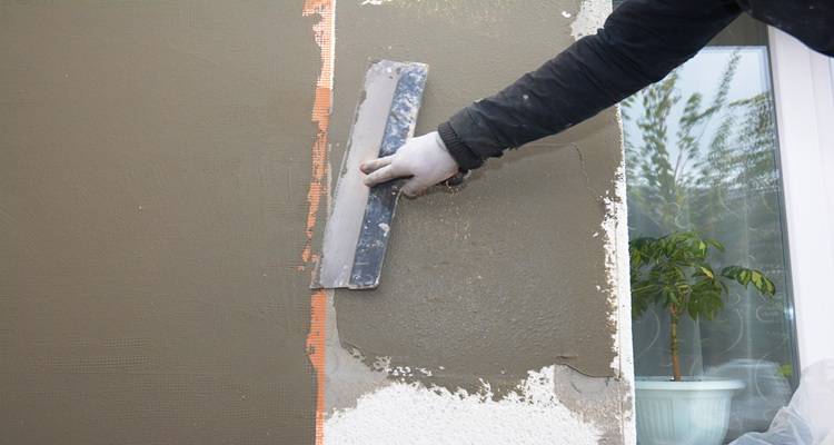 hand trowel rendering