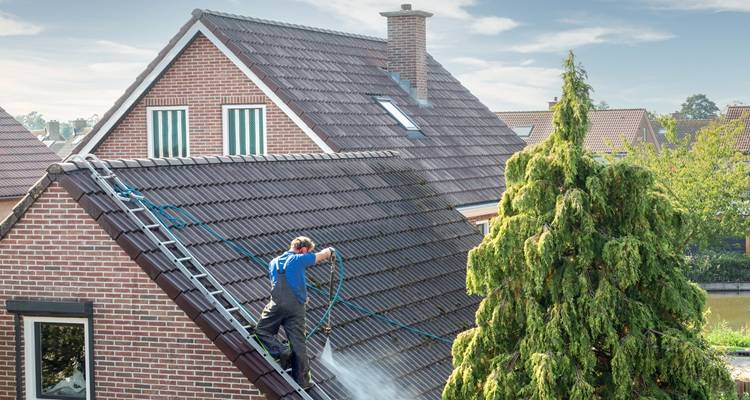 cleaning a roof