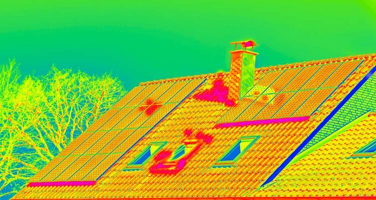 Thermal image of roof