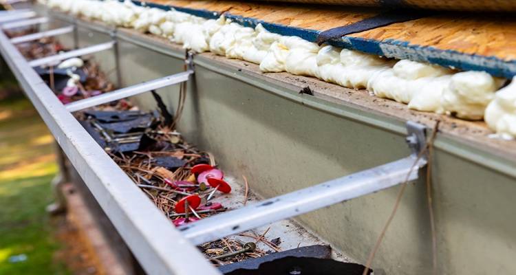 gutters and spray foam