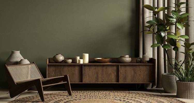 Garden with colourful seating