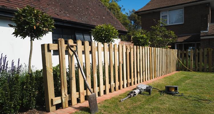 newly installed picket fence