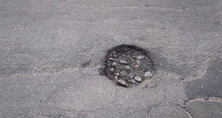 pothole in tarmac