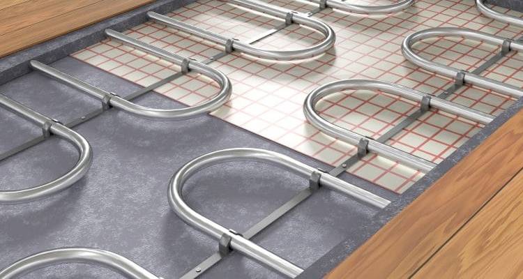 wet underfloor heating system