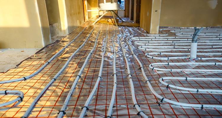 underfloor heating through a house