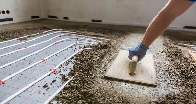 hands screeding floor