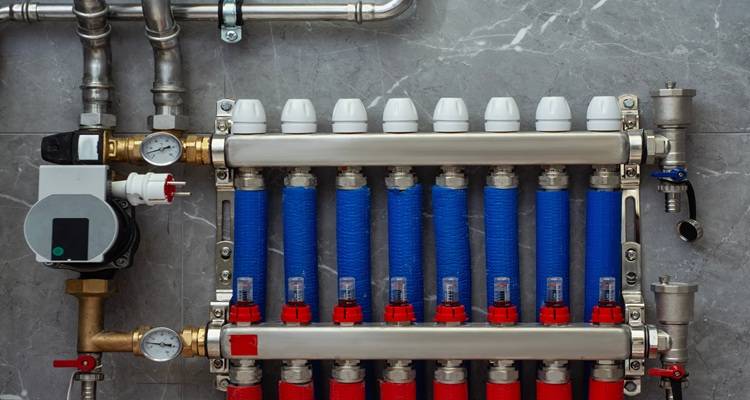 wet underfloor heating pipes