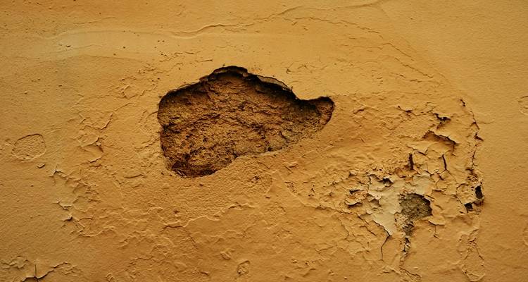 yellow blown plaster
