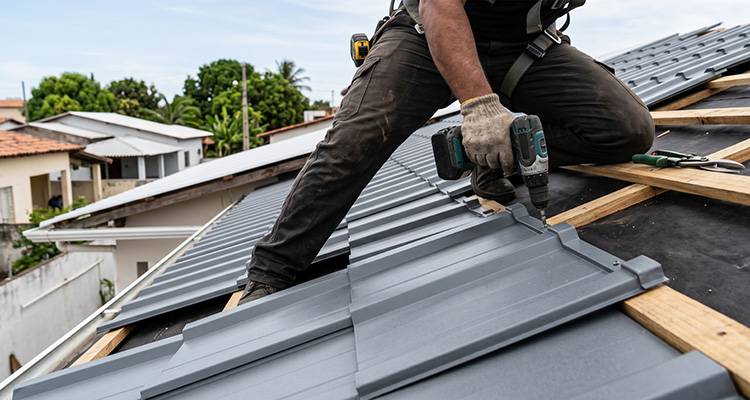 roofer repairing roof