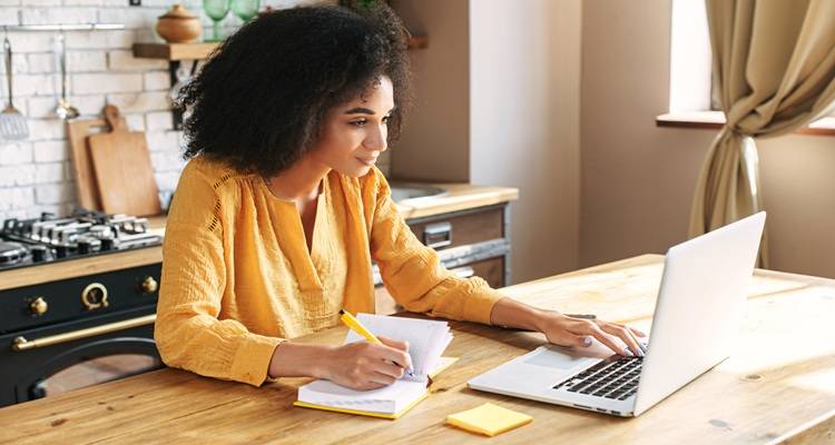 woman working from home
