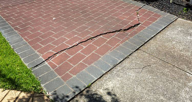 sunken driveway surface